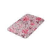 フローラ,ヒョウ赤と白,赤,白,斑点 バスマット (アングル)