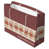 フローラ（ピンクと桃） ラージペーパーバッグ (裏面アングル)