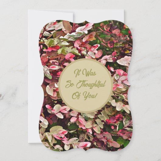 フローラ/ピンクと緑の色ありがとう 招待状 (正面)