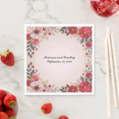 フローラ(ピンクウェディングシャワーバチェロレッテ) スタンダードランチョンナプキン (インサイチュ)