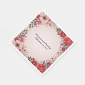 フローラ(ピンクウェディングシャワーバチェロレッテ) スタンダードランチョンナプキン (角)