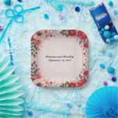 フローラ(ピンクウェディングシャワーバチェロレッテ) ペーパープレート (パーティー)