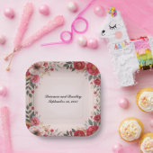 フローラ(ピンクウェディングシャワーバチェロレッテ) ペーパープレート (パーティー)