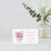 フローラ·ピンク·サンキュー·ユー·ウォーター結婚カラー·フラワーズ プレイスカード (スタンド正面)