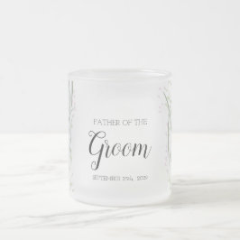 フローラ・ピンク・デリ結婚ゲートの父、花婿マグ フロストグラスマグカップ