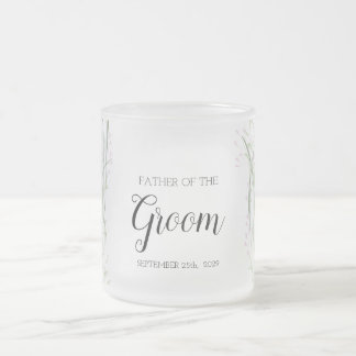 フローラ・ピンク・デリ結婚ゲートの父、花婿マグ フロストグラスマグカップ