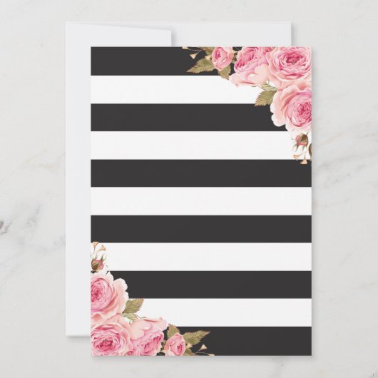 フローラ·ピンク·ピニーズ16歳誕生日パーティーの招待 招待状 (裏面)