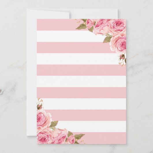 フローラ·ピンク·ピニーズ·サプライズ18歳の誕生日パーティー 招待状 (裏面)