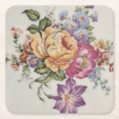 フローラ ファンシー スクエアペーパーコースター (正面)