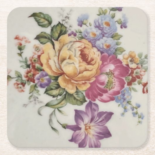 フローラ ファンシー スクエアペーパーコースター (正面)