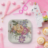 フローラ ファンシー ペーパープレート (パーティー)