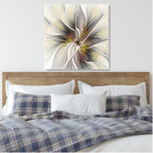 フローラ、ファンタジー花（アースカラー付き） Triptych キャンバスプリント (インサイチュ (寝室))