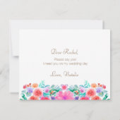 フローラ·フィエスタは私の花嫁の付き添いのカードになる 招待状 (裏面)