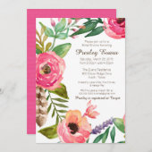 フローラ&フェザーブライダルシャワー招待II 招待状 (正面/裏面)
