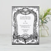 フローラ、フルーツ、バードバロックのロココフレーム結婚ズ 招待状 (スタンド正面)