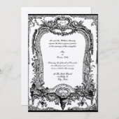 フローラ、フルーツ、バードバロックのロココフレーム結婚ズ 招待状 (正面/裏面)