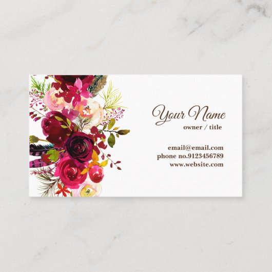 フローラ，ブティック名刺 名刺 (裏面)