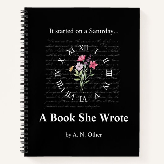 フローラ&ブラックフリ本カバーノートブック ノートブック (正面)