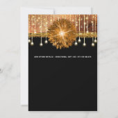 フローラ·ブラック·金ゴールド·カッパー·ウェエレガントディング·パーティー 招待状 (裏面)