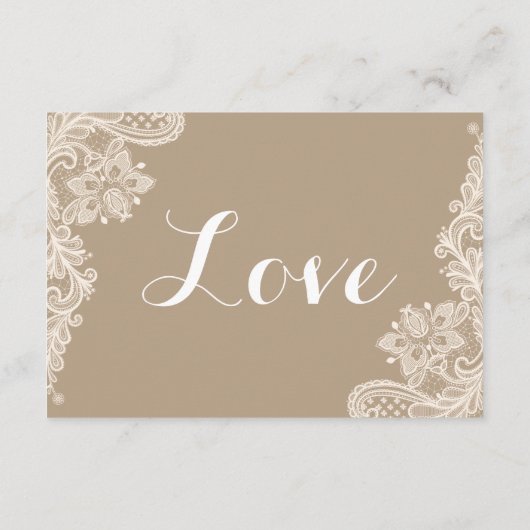 フローラ·ブラレースのようウン&ホワイトレースの結婚披露宴 エンクロージャーカード (裏面)