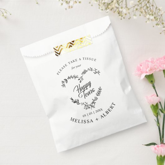 フローラ&ブランチハートハッピー結婚ティアーズ引用文 フェイバーバッグ (封をした状態)