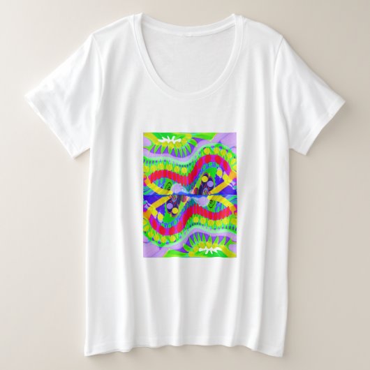 フローラ プラスサイズTシャツ (デザイン正面)