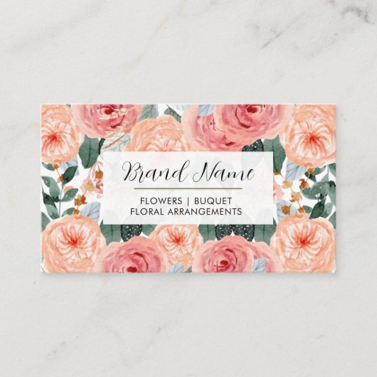 フローラ |プロフェッショナルフェミニンアイコンQRコード 名刺 (正面)