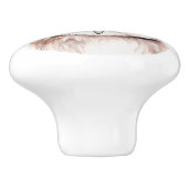 フローラ・ヘッドピース付きリトルブラウン・フクロウ セラミックノブ (側面)