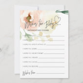 フローラ·ベイビー·シャワーがベビーゲームカードを希望 招待状 (正面)