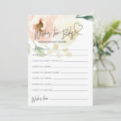 フローラ·ベイビー·シャワーがベビーゲームカードを希望 招待状 (スタンド正面)