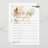 フローラ·ベイビー·シャワーがベビーゲームカードを希望 招待状 (正面/裏面)