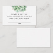 フローラ。ベビーシャワーオムツラッフルチケット エンクロージャーカード (正面/裏面)
