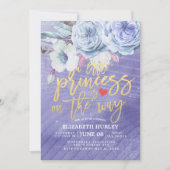 フローラ・ベビー・シャワー小さな王女が近づいている 招待状 (正面)