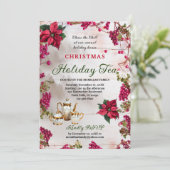 フローラ&ベリークリスマスホリデーティー招待状 招待状 (スタンド正面)