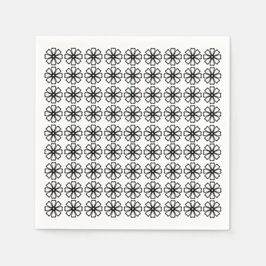 フローラ – ホワイトスタンダードカクテル紙ナプキンス スタンダードカクテルナプキン (正面)