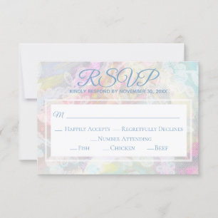 *~*フローラ·ホワイトレース·ヴィンテージ·ロマンティッ結婚ク 出欠カード