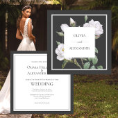 フローラ、ホワイトローゼエレガントなウェディング招待状 招待状