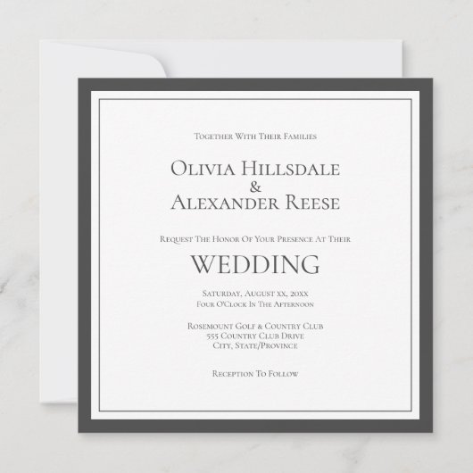 フローラ、ホワイトローゼエレガントなウェディング招待状 招待状 (裏面)