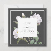 フローラ、ホワイトローゼエレガントなウェディング招待状 招待状 (正面)