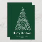 フローラ |ポインセチア松葉緑 シーズンカード (正面/裏面)