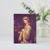 フローラ(ポートレート・オブ・サスキア・アズ・フローラ)バイ・レンブラント ポストカード (スタンド正面)