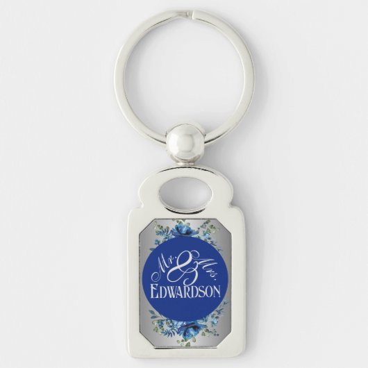 フローラ&メタル銀フローリッシュキーチェーン キーホルダー (正面)