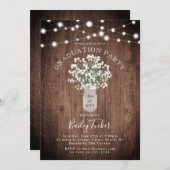 フローラ·メ素朴イソン·ジャー·ライト卒業パーティー 招待状 (正面/裏面)