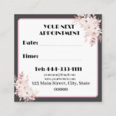 フローラ、モダン美しいサロンアポイントメントカード 予約カード (裏面)