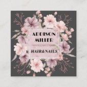 フローラ、モダン美しいサロンアポイントメントカード 予約カード (正面)