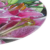 フローラ/ラベンダーピンク、ピンクと緑の色/デイリル カッティングボード (角)
