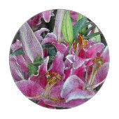 フローラ/ラベンダーピンク、ピンクと緑の色/デイリル カッティングボード (正面)