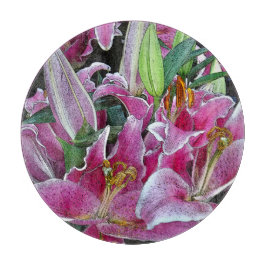 フローラ/ラベンダーピンク、ピンクと緑の色/デイリル カッティングボード