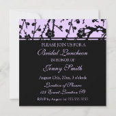 フローラ・ラベンダー・ブライダル・ルンチョン・招待状・カード 招待状 (裏面)