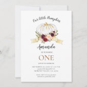 フローラ·リトル·カボチャが一つの誕生日 招待状 (正面)